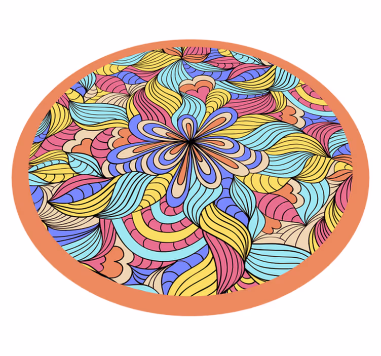 Tapis vinyle fleurs et plantes bain à remous floral - TenStickers