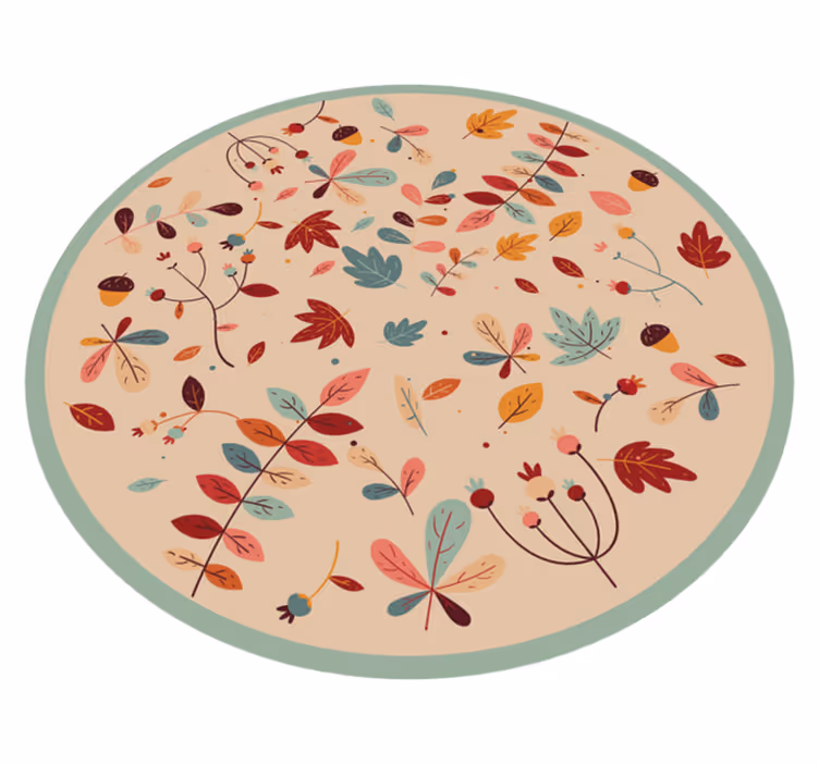 Tapis vinyle fleurs et plantes motif de feuillage automnal - TenStickers