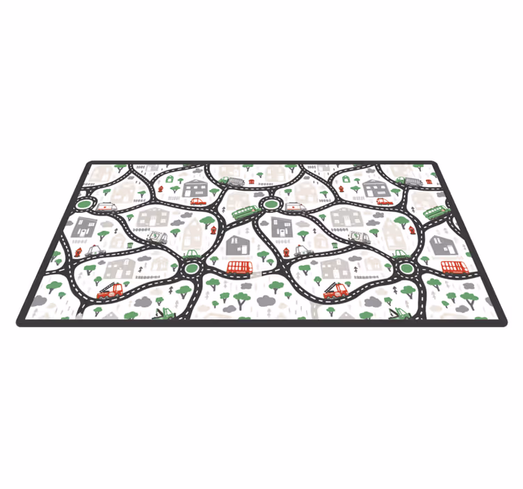 Tapis vinyle route routes de jeu en ville - TenStickers