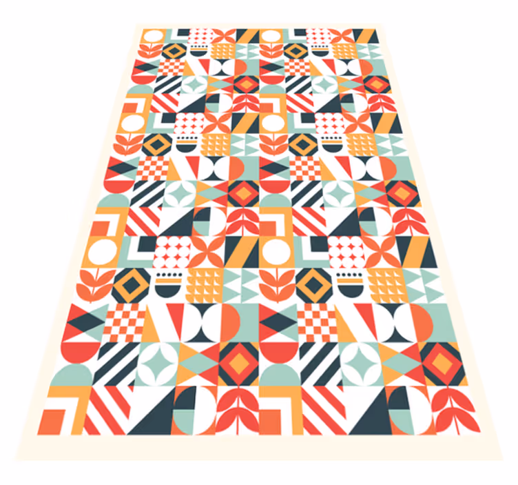 Tapis vinyle géométrique mosaïque symétrique - TenStickers