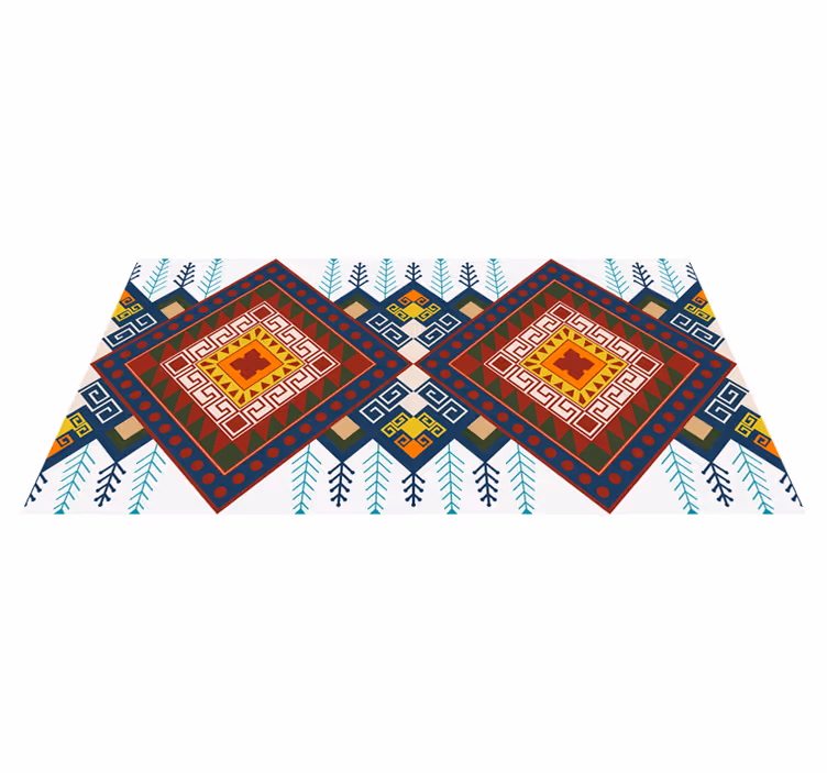 Tapis vinyle éthnique motif géométrique ethnique - TenStickers