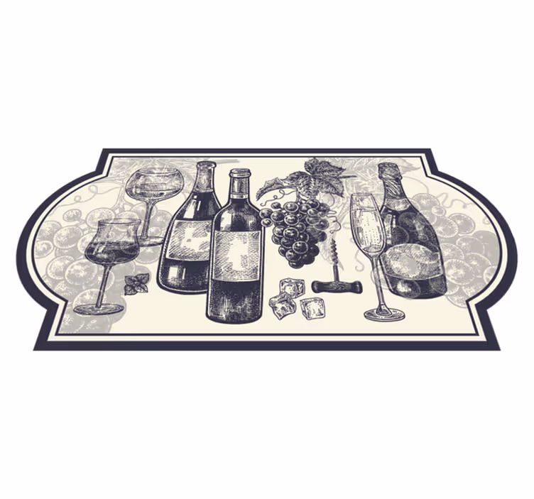 Tapis vinyle cuisine l'élégance sur le thème du vin - TenStickers