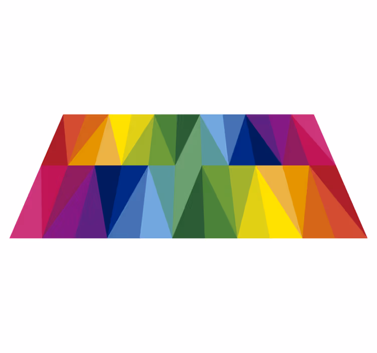 Tapis vinyle géométrique tableau triangulaire coloré - TenStickers