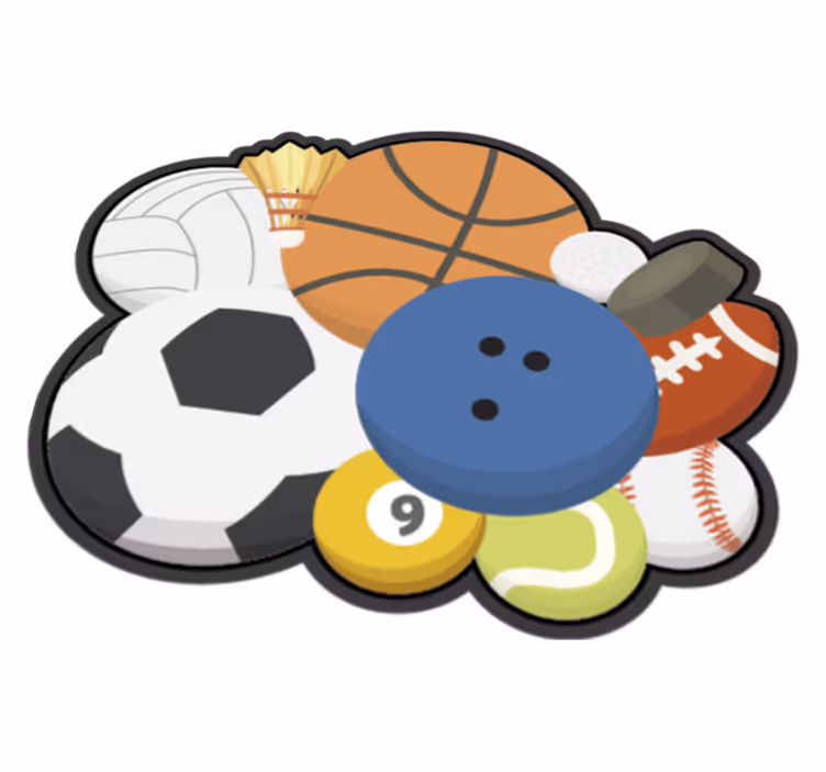 Tapis vinyle jeux collages sportifs - TenStickers