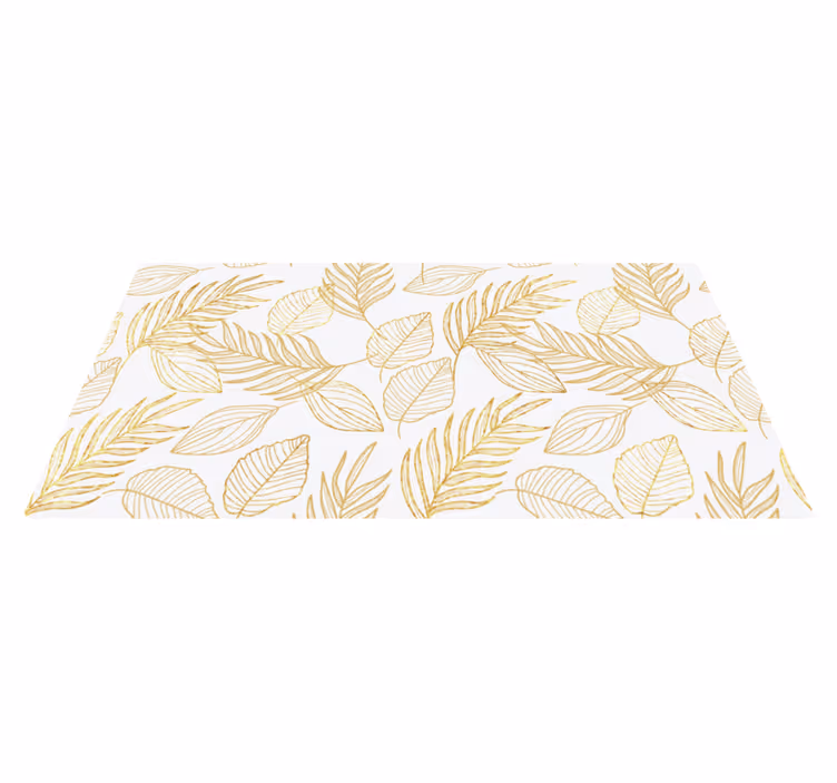 Tapis vinyle feuillage illustration effet doré - TenStickers