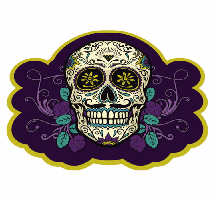 Tapis vinyle halloween motif de crâne - TenStickers