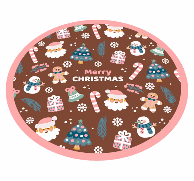 Tapis vinyle noël cercle festif - TenStickers