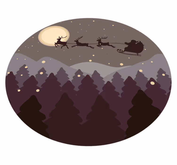 Tapis vinyle noël scène de nuit festive - TenStickers