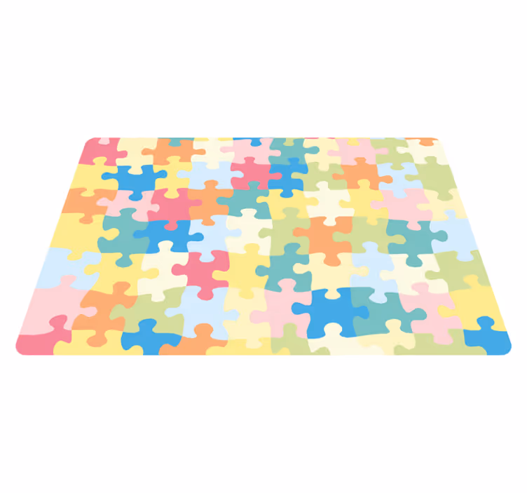 tapis vinyle pour enfants Pièces de puzzle colorées - TenStickers