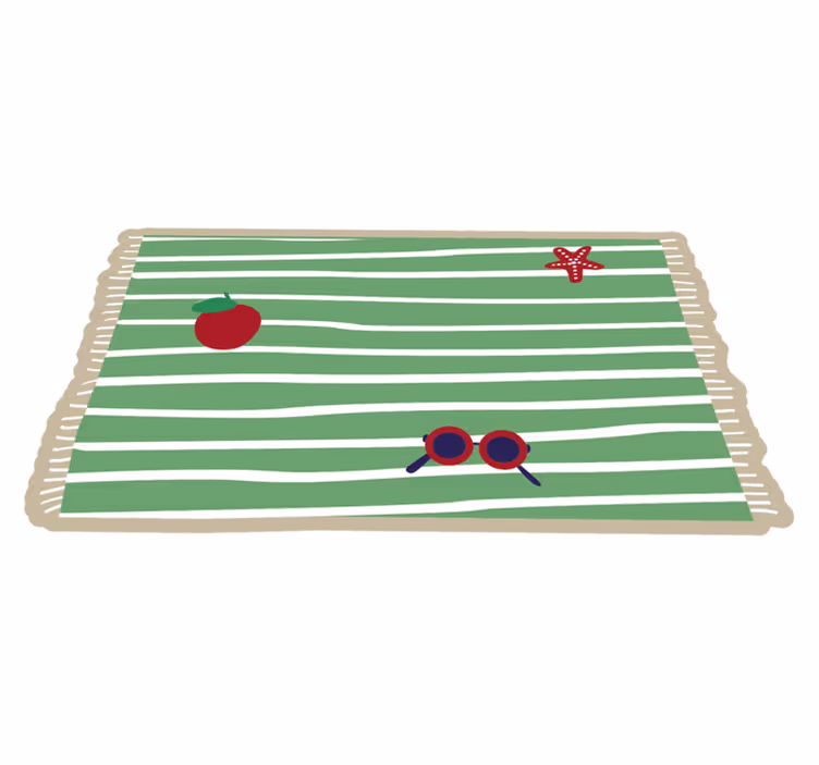 Tapis vinyle rayures ambiance estivale - TenStickers