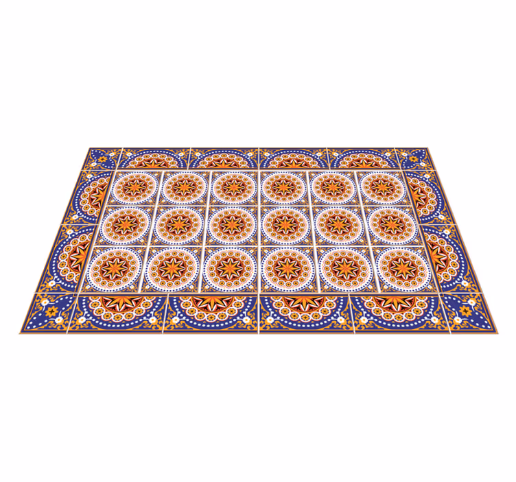 Tapis vinyle cuisine formes multicolores - TenStickers