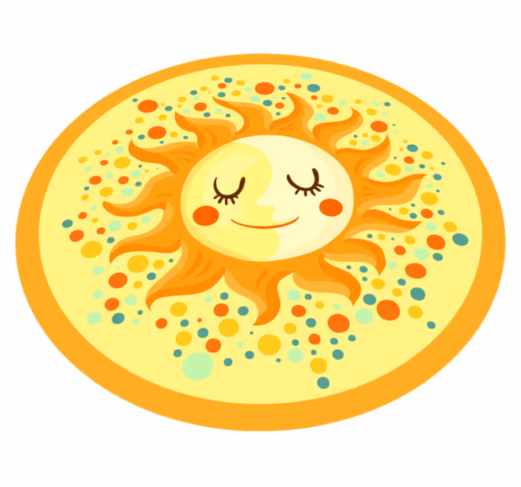 Tapis vinyle chambre bébé cercle de soleil - TenStickers