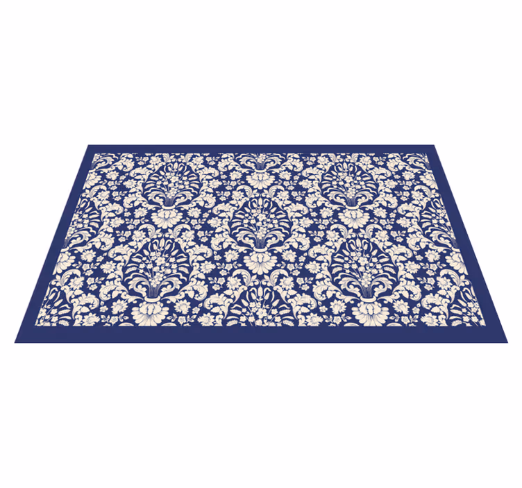 Tapis vinyle minimaliste motif floral orné - TenStickers
