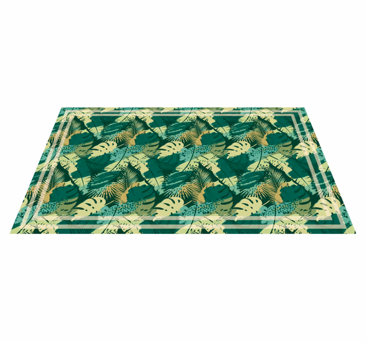 Tapis vinyle fleurs et plantes tableau de feuillage tropical - TenStickers