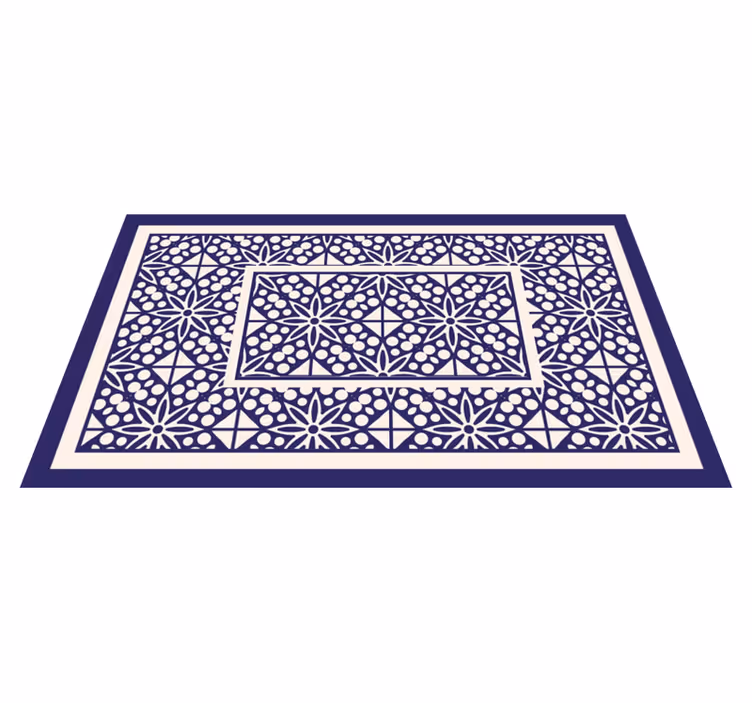 Tapis vinyle carreaux de ciment motif géométrique décoratif - TenStickers