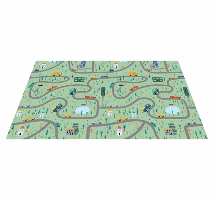 Tapis vinyle route plan de circulation de la ville - TenStickers