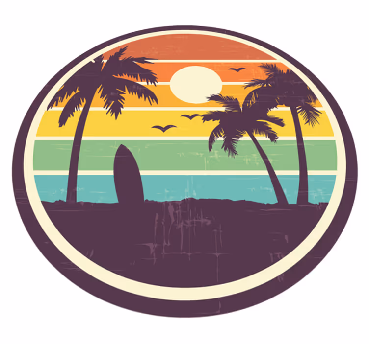 Tapis vinyle nature scène de coucher de soleil tropical - TenStickers