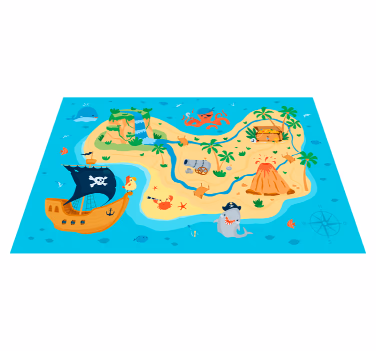 Tapis vinyle jeux carte d'aventure pirate - TenStickers