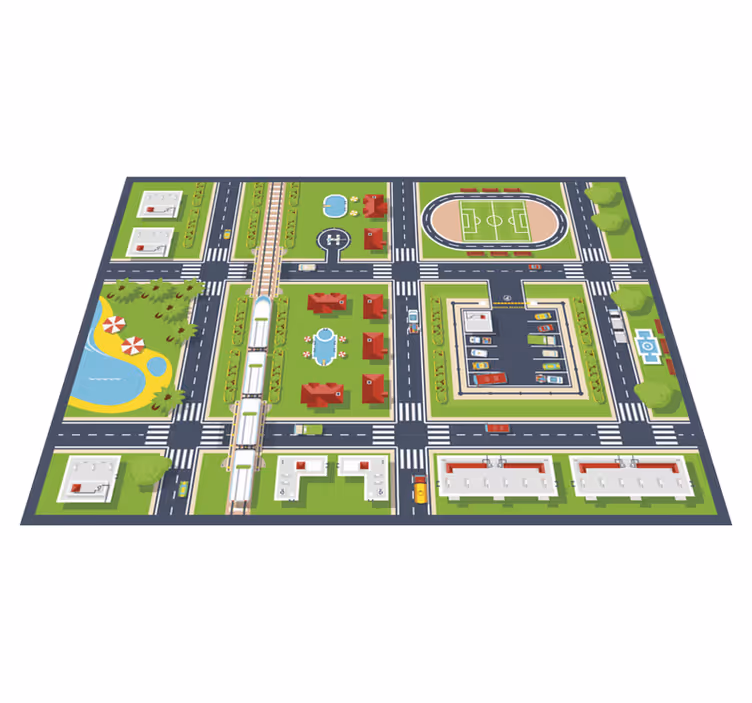Tapis vinyle route tapis de jeu urbain - TenStickers