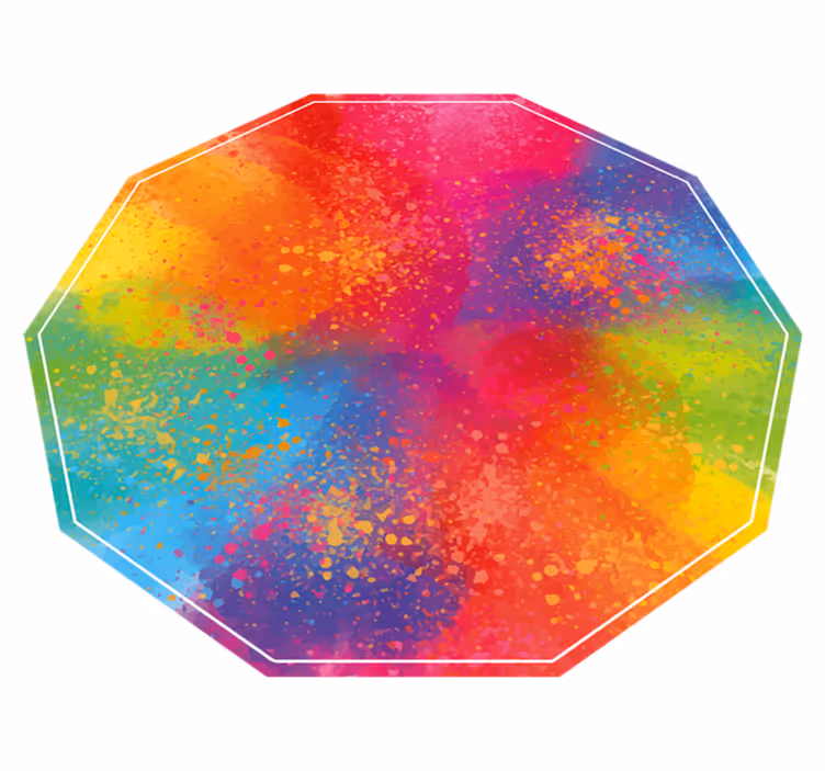 Tapis vinyle marbre hexagone éclaboussé coloré - TenStickers