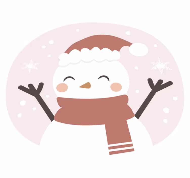 Tapis vinyle noël bonhomme de neige joyeux - TenStickers