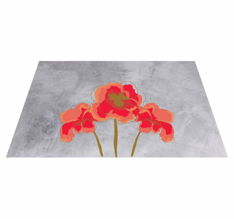 Tapis vinyle fleurs et plantes trio de fleurs - TenStickers