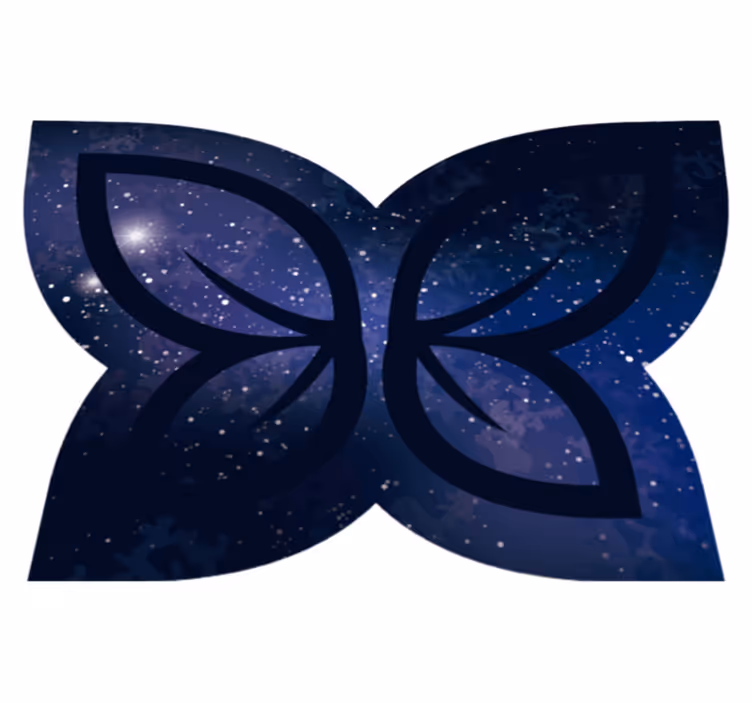 Tapis vinyle texture silhouette de papillon cosmique - TenStickers