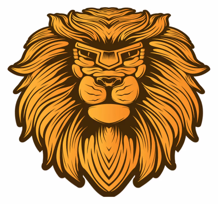 Tapis vinyle animal illustration de portrait de lion - TenStickers