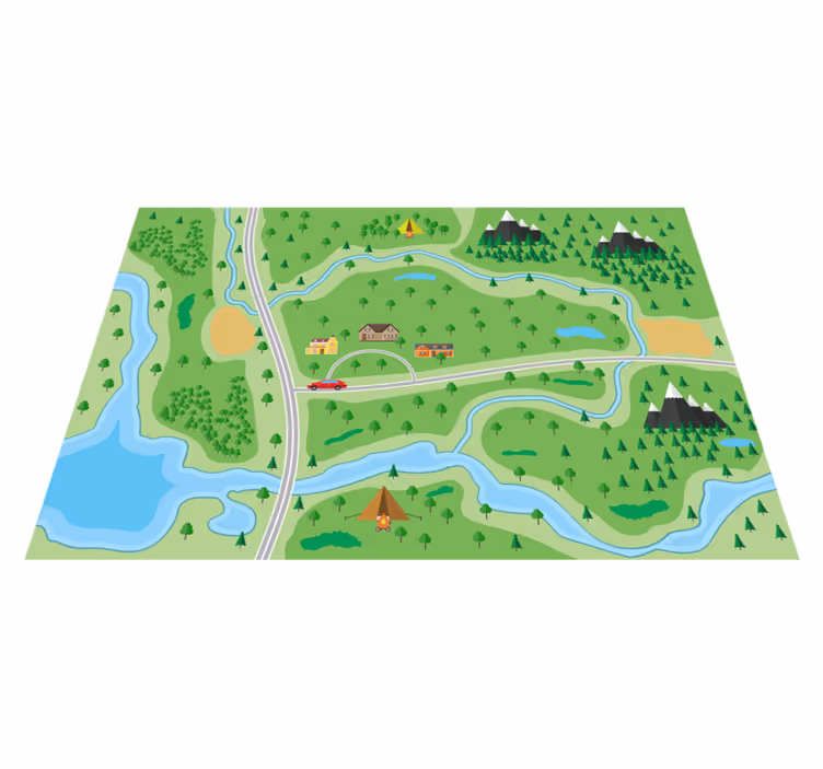 Tapis vinyle route aire de jeux interactive - TenStickers