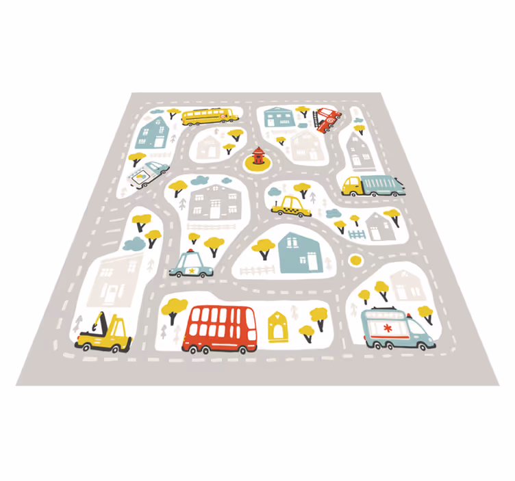 Tapis vinyle route voie de circulation en ville - TenStickers