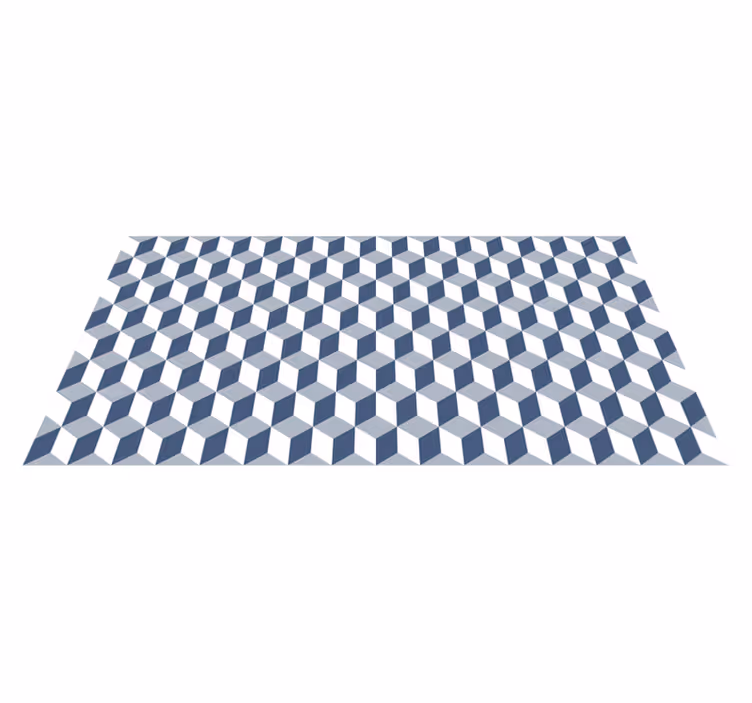 Tapis vinyle géométrique motif cubique - TenStickers