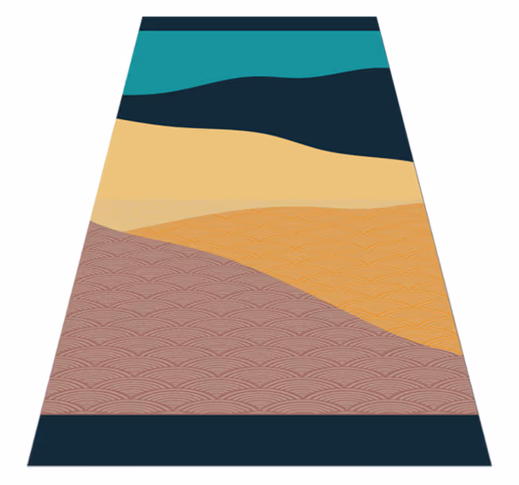 Tapis vinyle géométrique formes ondulées abstraites - TenStickers