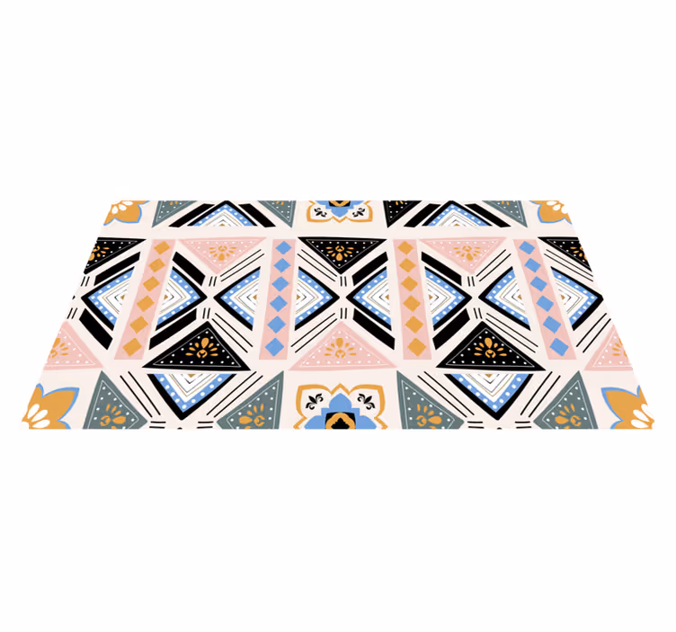 Tapis vinyle géométrique tapisserie à motifs géométriques - TenStickers