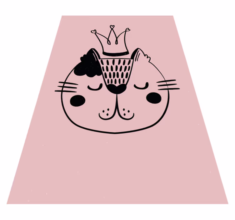 Tapis vinyle animal illustration de chat couronné - TenStickers