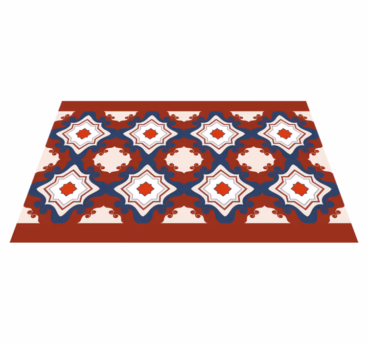 Tapis vinyle carreaux de ciment symétrie mosaïque complexe - TenStickers