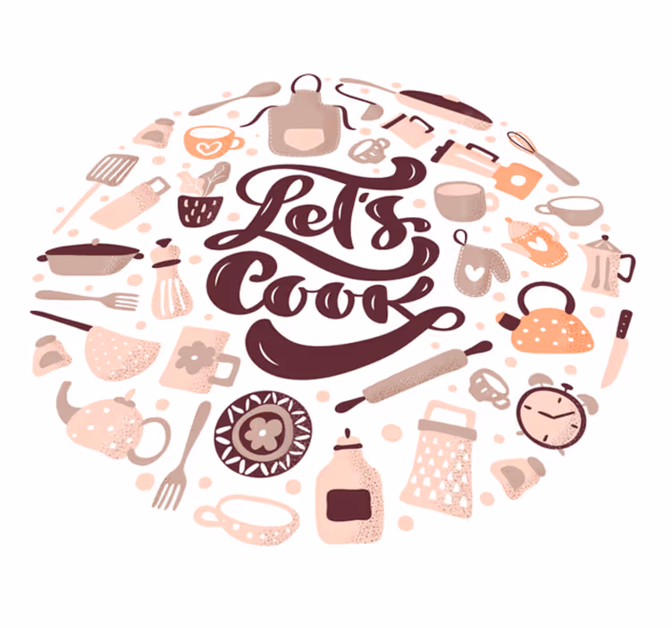 Tapis vinyle cuisine thème "cuisinons" - TenStickers