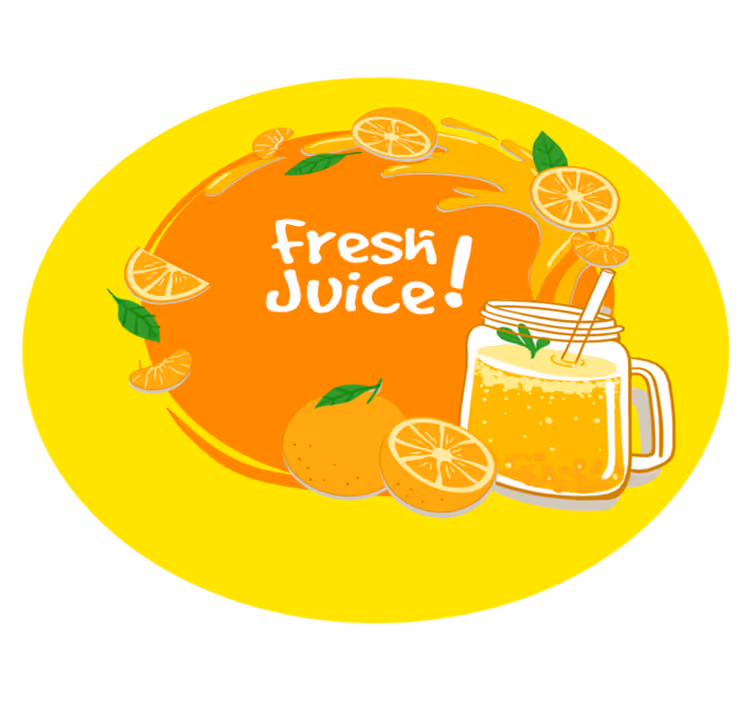 Tapis vinyle citation texte jus de fruits frais orange - TenStickers