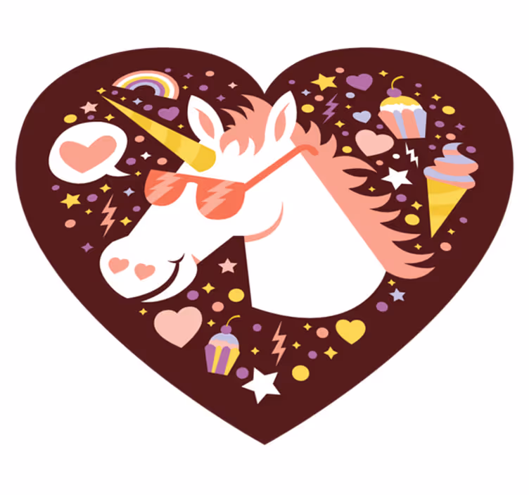 Tapis vinyle pour enfants cœur de licorne - TenStickers