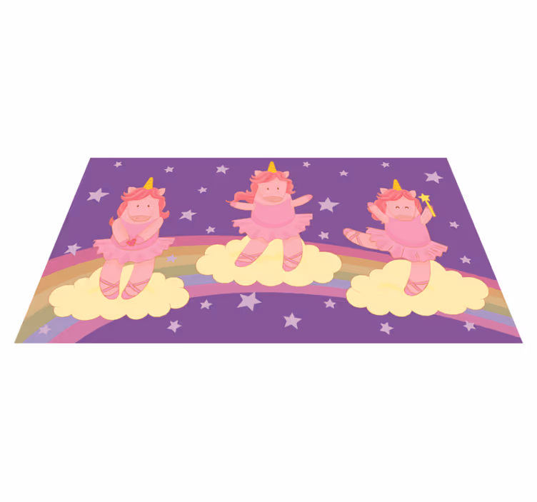 Tapis vinyle pour enfants danse fantastique de la licorne - TenStickers
