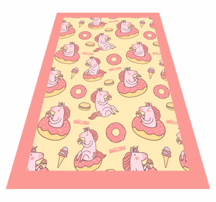 Tapis vinyle pour enfants modèle de beignet licorne - TenStickers