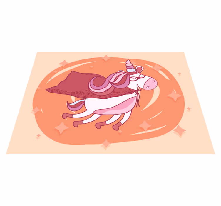 Tapis vinyle chambre bébé licorne super-héros - TenStickers
