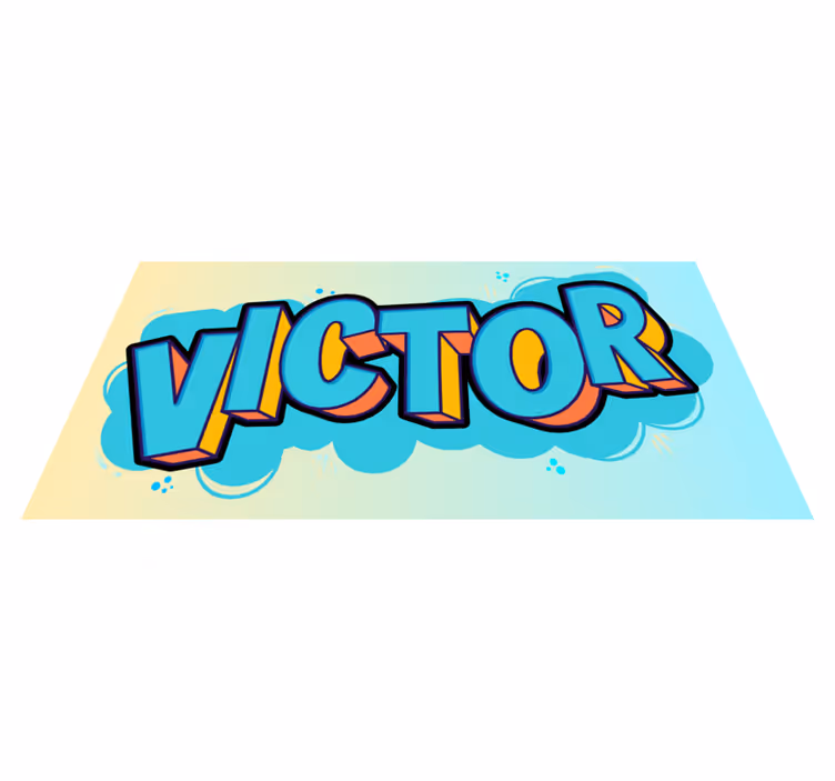 Tapis vinyle avec Nom personnalisable 3d - TenStickers