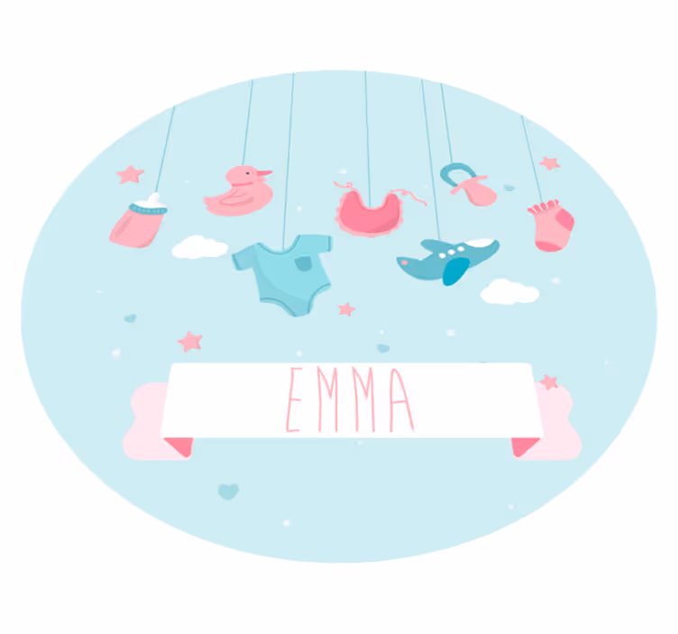 Tapis vinyle chambre bébé crèche personnalisée - TenStickers