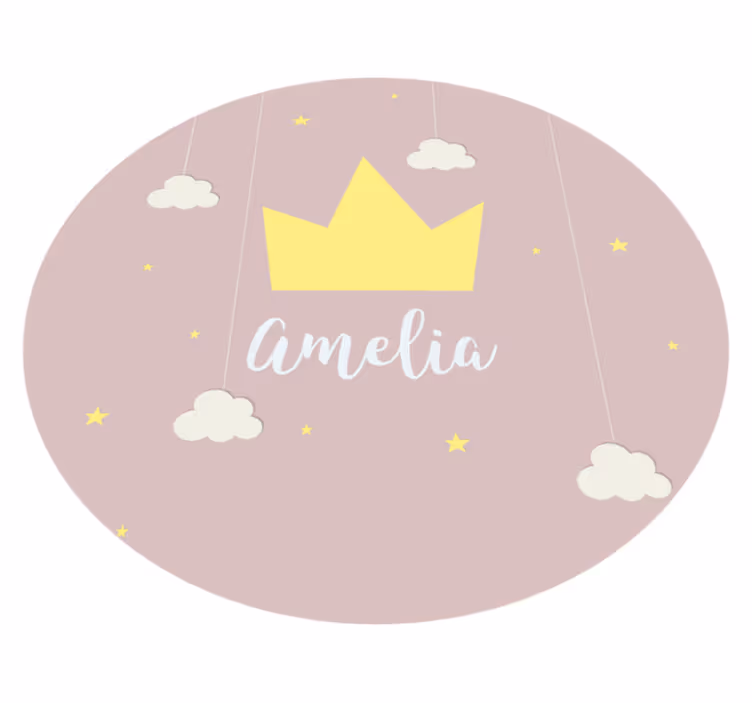 Tapis vinyle chambre bébé couronne personnalisée - TenStickers