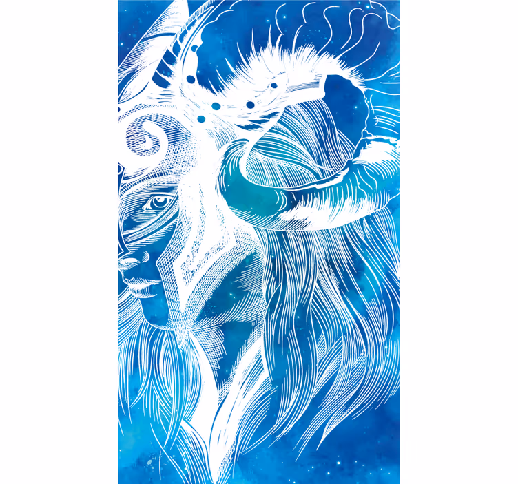 Tapis vinyle animal illustration mythique de caprin - TenStickers