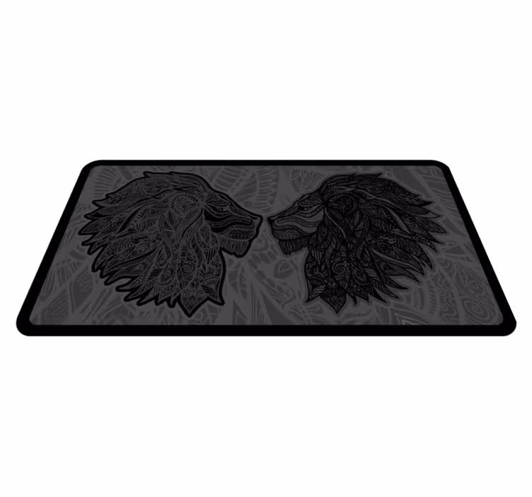tapis vinyle chambre Bataille de deux lions - TenStickers