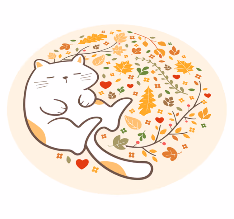 Tapis vinyle autres tapis illustration de chat automne - TenStickers
