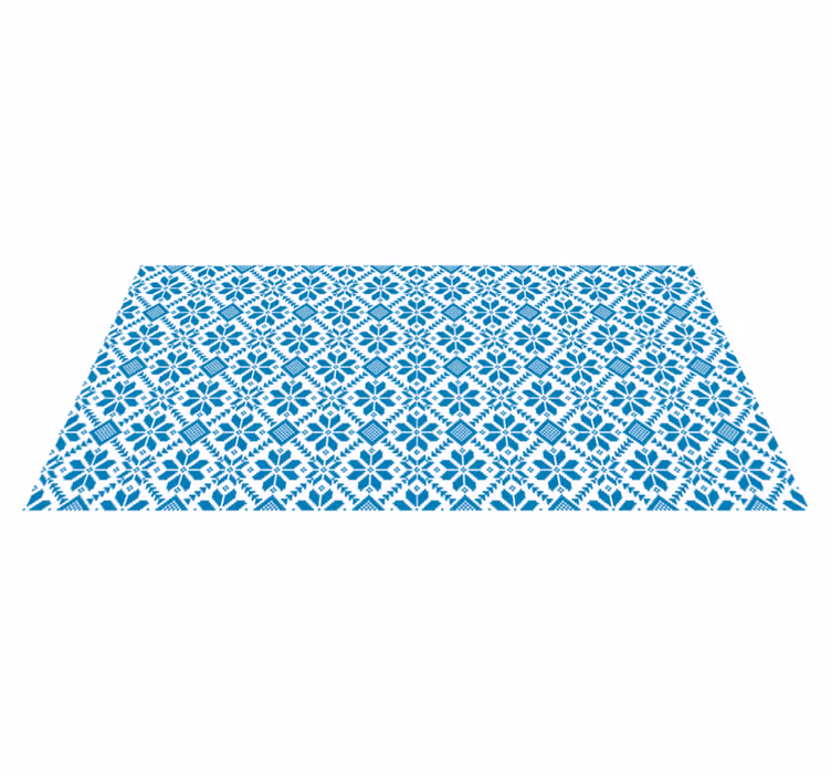 Tapis vinyle carreaux de ciment motif de tuiles bleues - TenStickers