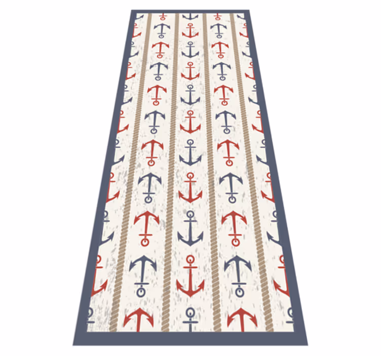 Tapis vinyle minimaliste modèle d'ancre nautique - TenStickers
