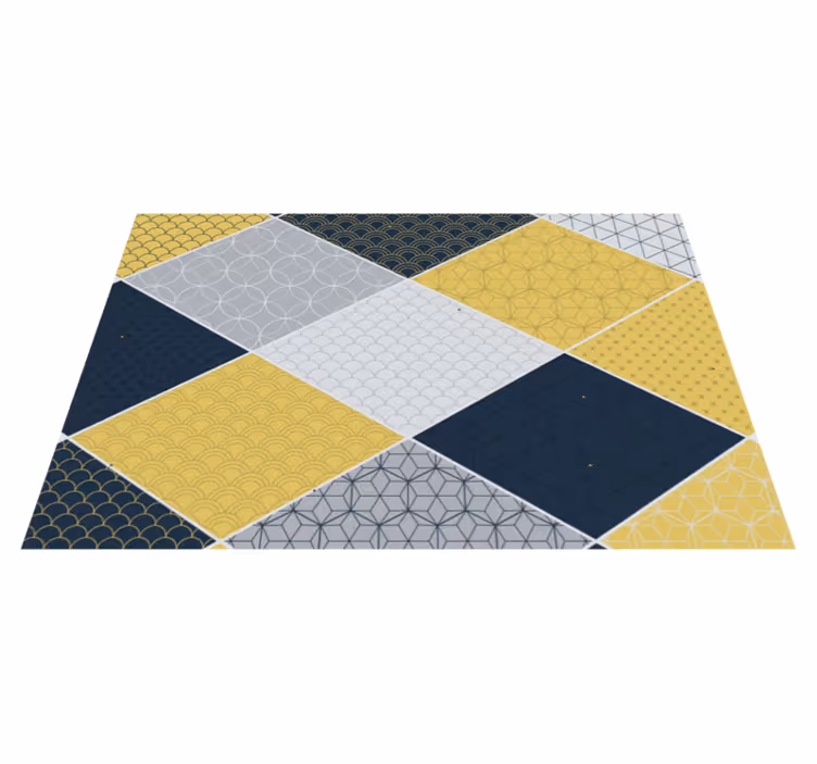 Tapis vinyle géométrique assemblage de mosaïque géométrique - TenStickers